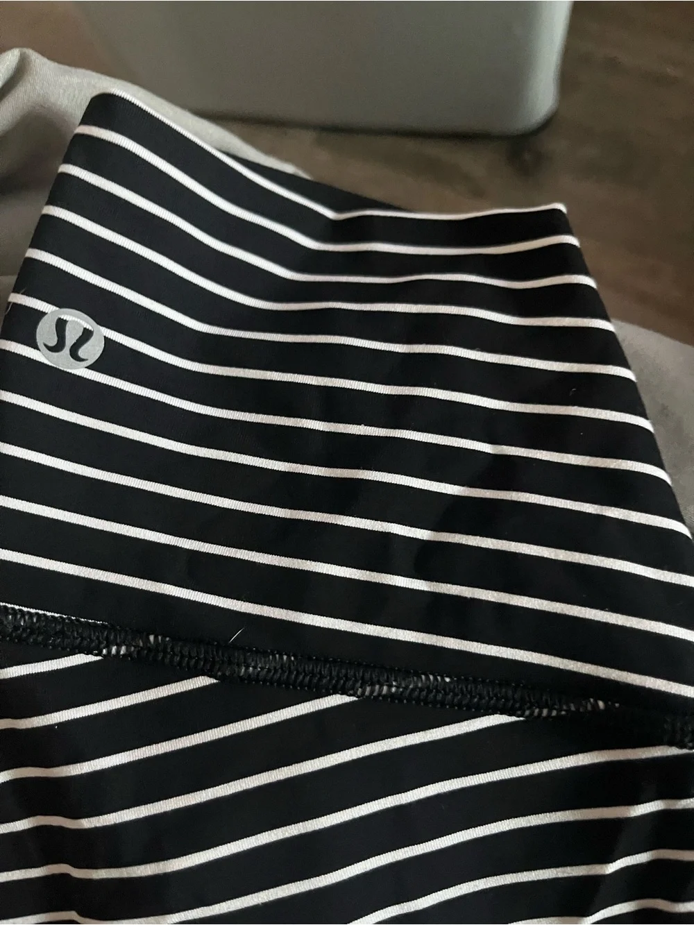 lululemon athletica Black & White Striped Leggings